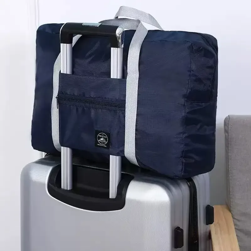 sac de voyage pliable en nylon de grande capacité, sac à main léger et multifonctionnel pour le week-end en avion