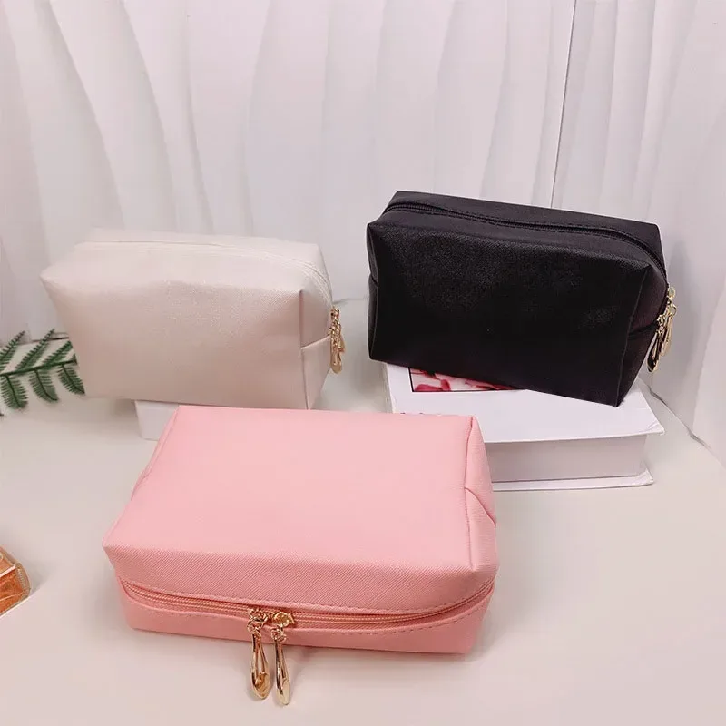 sac à cosmétiques de voyage en cuir pu pour femmes et filles, sac de maquillage, trousse de toilette, sac à main de rangement, poudres de maquillage