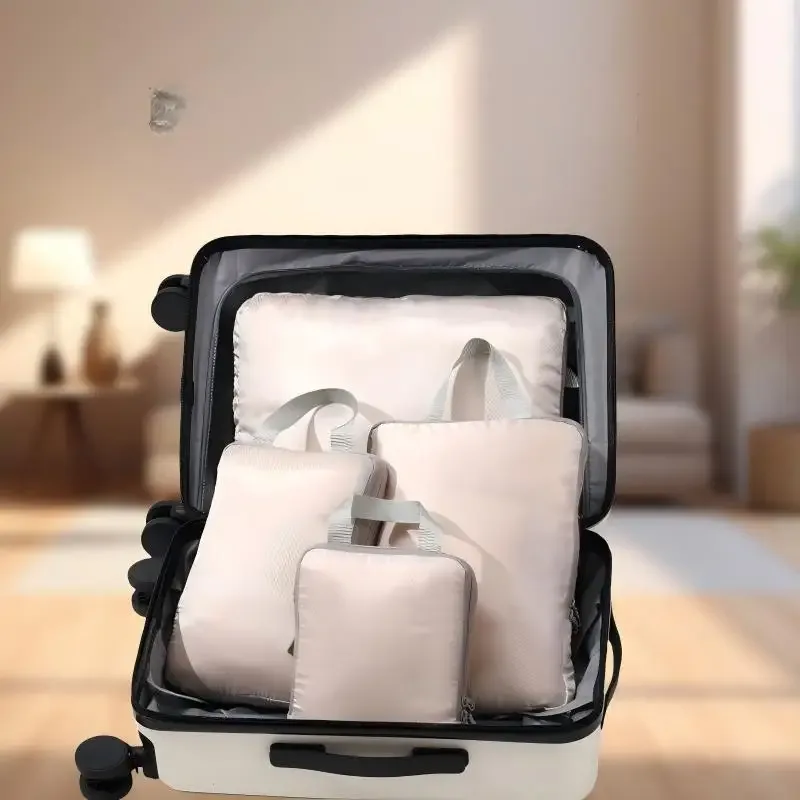 homefish lot de 6 cubes de rangement compressibles pour voyage, sacs de rangement étanches portables pour valise avec poignée