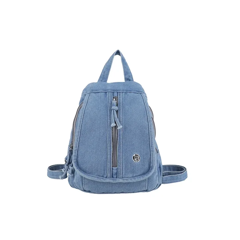 sac à dos en jean tendance pour femme, sac d'école décontracté, sac de voyage rétro délavé, sac à dos léger, sac à bandoulière pour usage quotidien