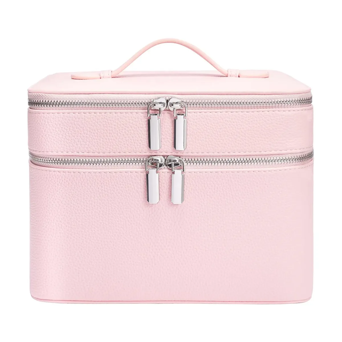 nouvelle trousse de maquillage professionnelle portable double couche, boîte de rangement multi-compartiments pour soins de la peau, maquillage et cils