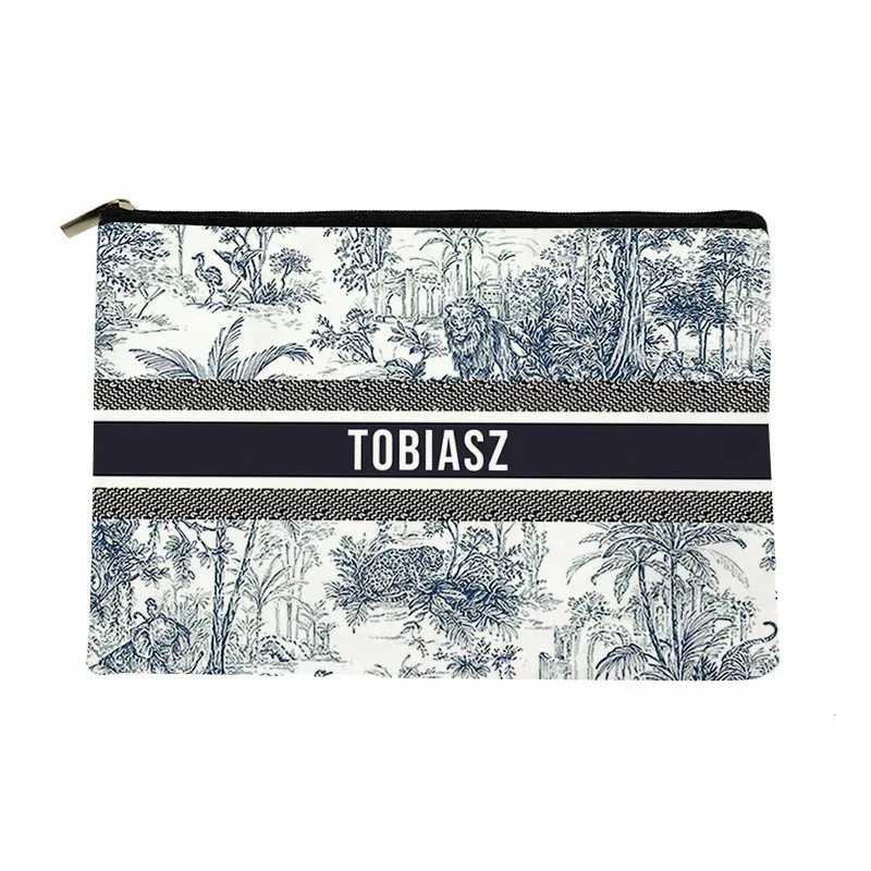 sac de maquillage avec nom personnalisé, cadeau de demoiselle d'honneur, organisateur de cosmétiques de voyage, sac latéral en toile pour dames, trousse à crayons, porte-monnaie de rangement 25