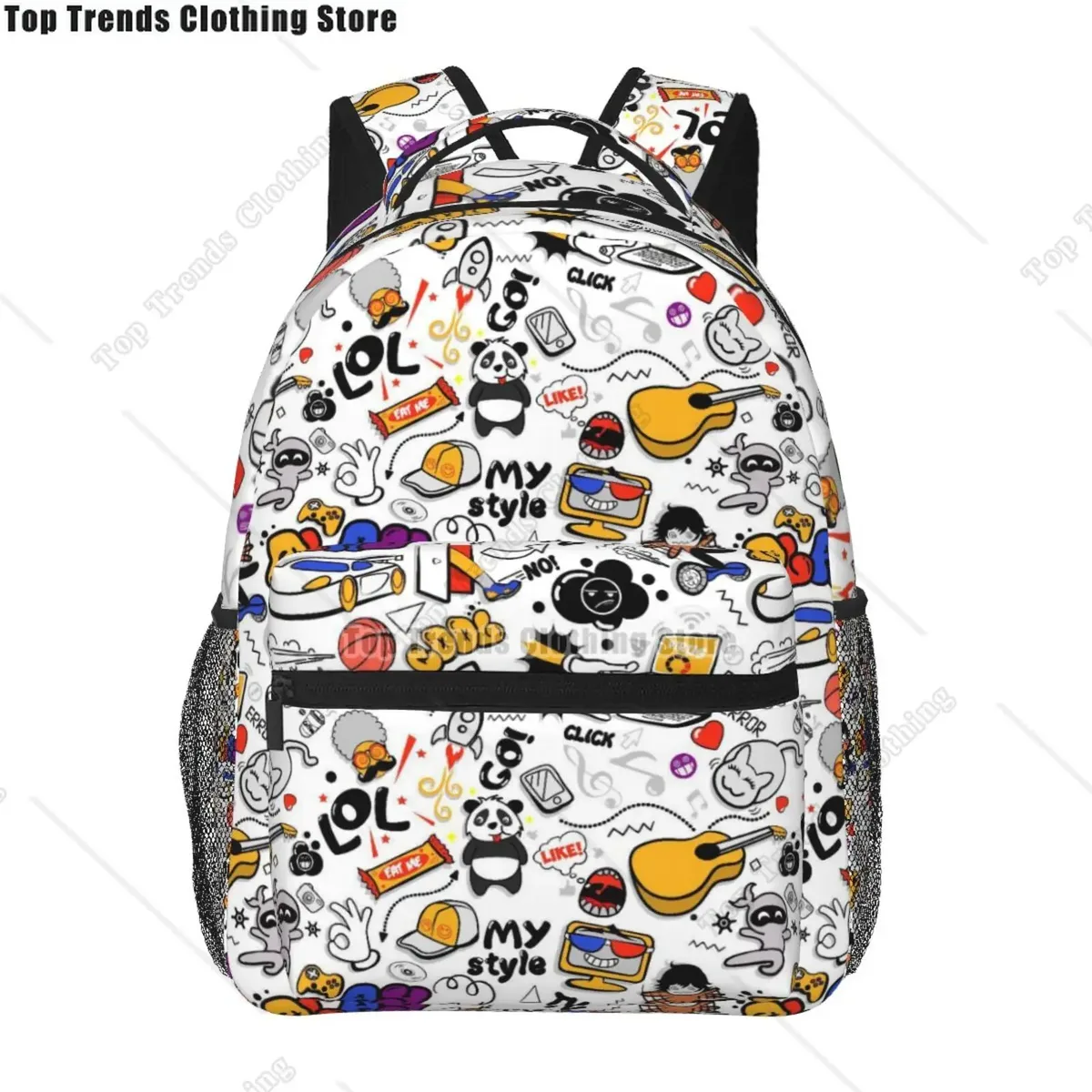 collection de bandes dessinées graffiti pop art imprimé sac à dos de voyage unisexe grande capacité sacs à dos pour ordinateur portable sac à dos d'école pour adolescents