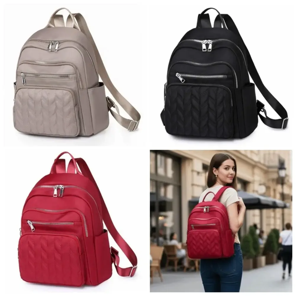 sacs à dos imperméables en tissu oxford, durables, grande capacité, sacs à dos de voyage en nylon, design carré et tendance