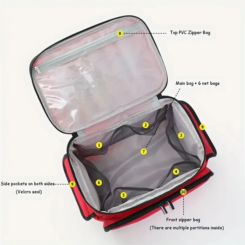 trousse de premiers secours portable de grande capacité, sac de rangement de médicaments et de médicaments de voyage, boîte de rangement en tissu oxford, survie d'urgence