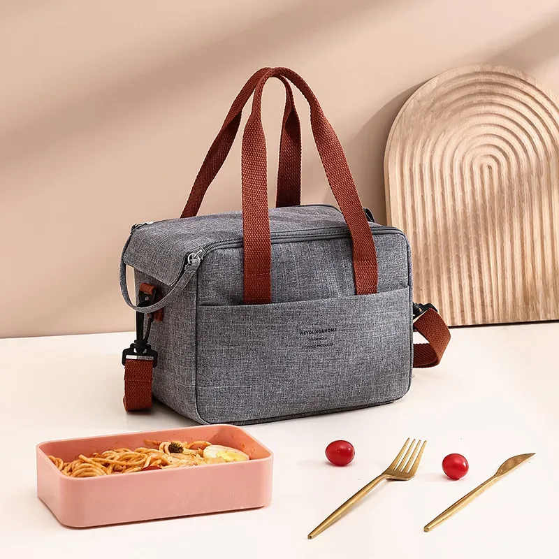 nouvelle sacoche isotherme portable pour femme, sac à déjeuner thermique, sac fourre-tout, sac à main isotherme, pochette bento étanche, sac à bandoulière pour le bureau