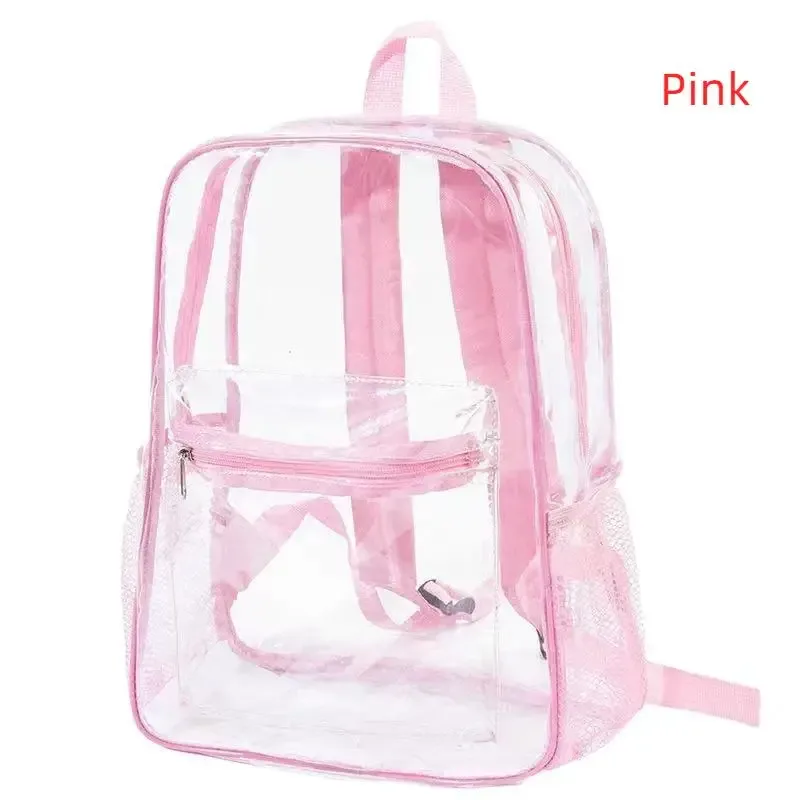 sac à dos étanche en pvc transparent, bretelles réglables, double fermeture éclair, sac léger et transparent pour stade de baseball, 1 pièce