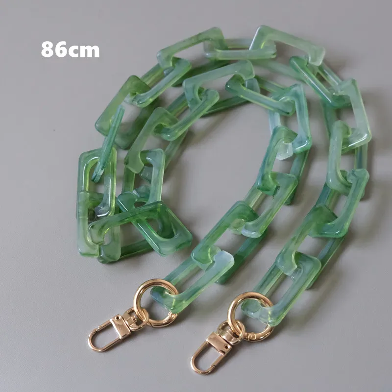 nouvelle chaîne de sac à main femme tendance, accessoire mignon en résine acrylique verte, sangle de luxe pour sac à bandoulière et pochette femme
