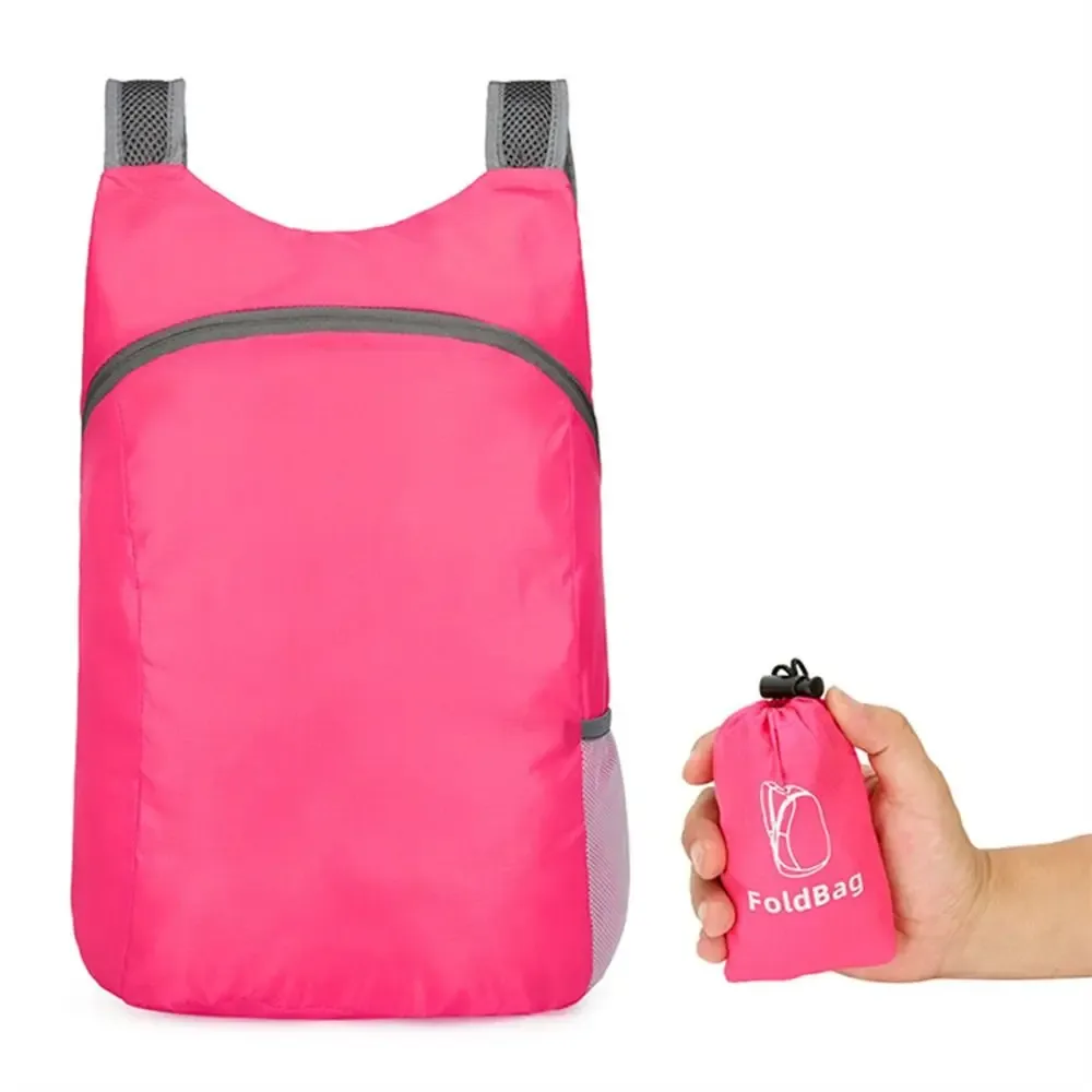 sac à dos pliable avec sacs de rangement à cordon, grande capacité, fermeture éclair, sac léger en nylon, sac d'école, sac à bandoulière unisexe