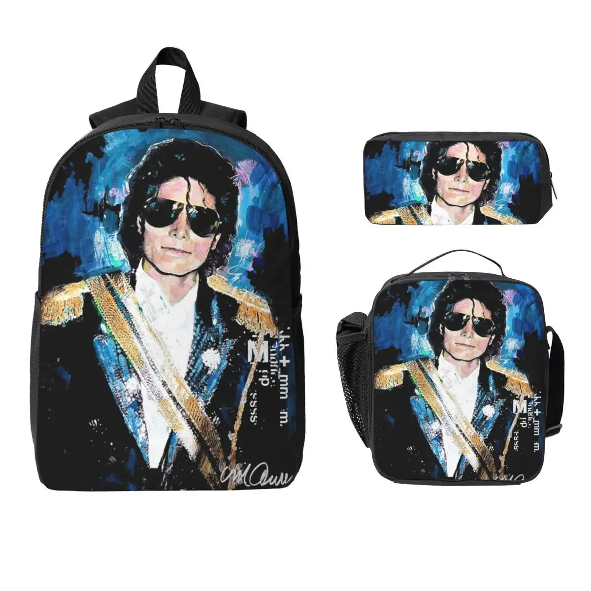 sac à dos michael jackson pour étudiants, sac d'école, sacs à bandoulière pour ordinateur, sac à déjeuner isotherme 3ps, trousse à crayons