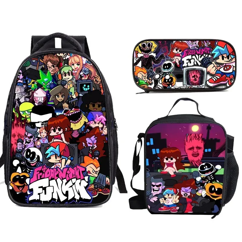 Sac à dos Friday Night Funkin, coffret de trois, trousse à crayons, sac à dos Friday Night Funkin