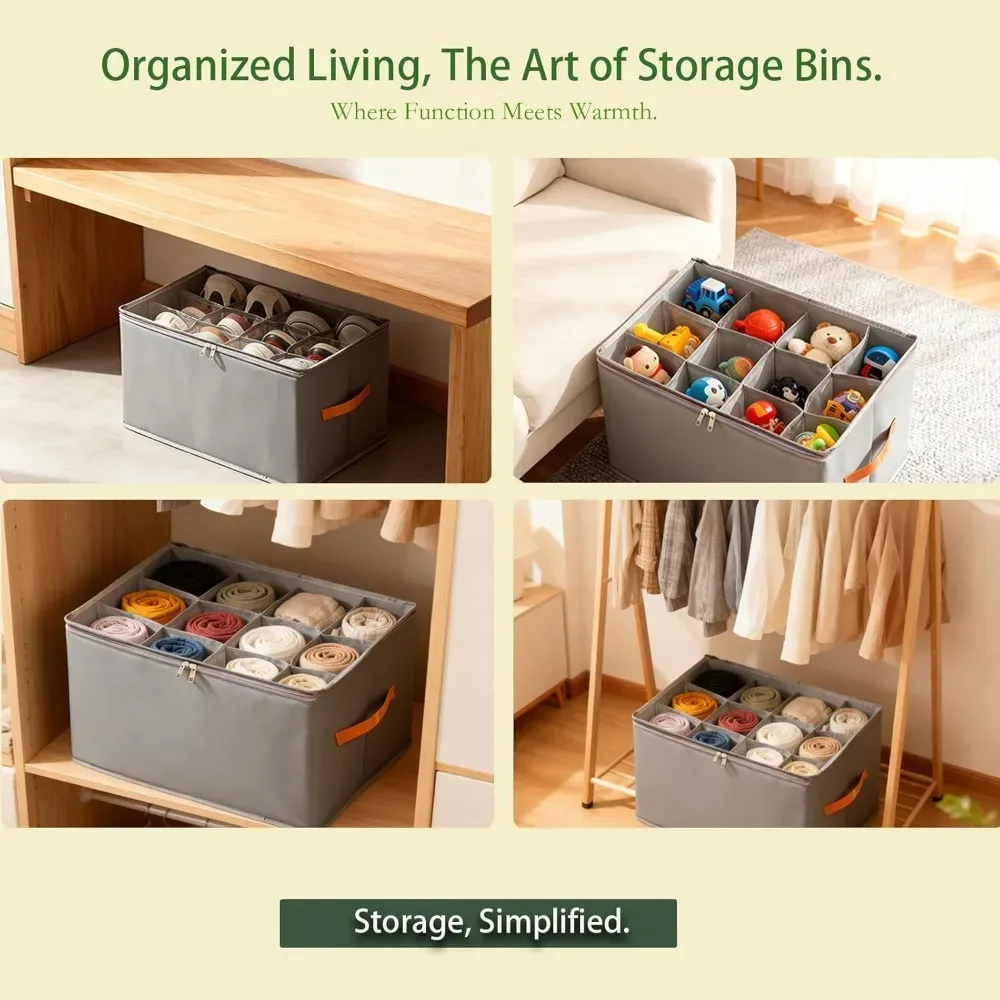boîte de rangement pour chaussures, organisateur en tissu oxford 600d, pliable, avec couvercle transparent et fermeture éclair, pour sous le lit, dans la placard ou la garde-robe, anti-poussière, compartiments de rangement