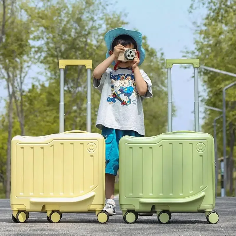 Valise à roulettes pour enfants de 20 pouces avec serrure à code, bagage portable pour les voyages et les vacances des enfants