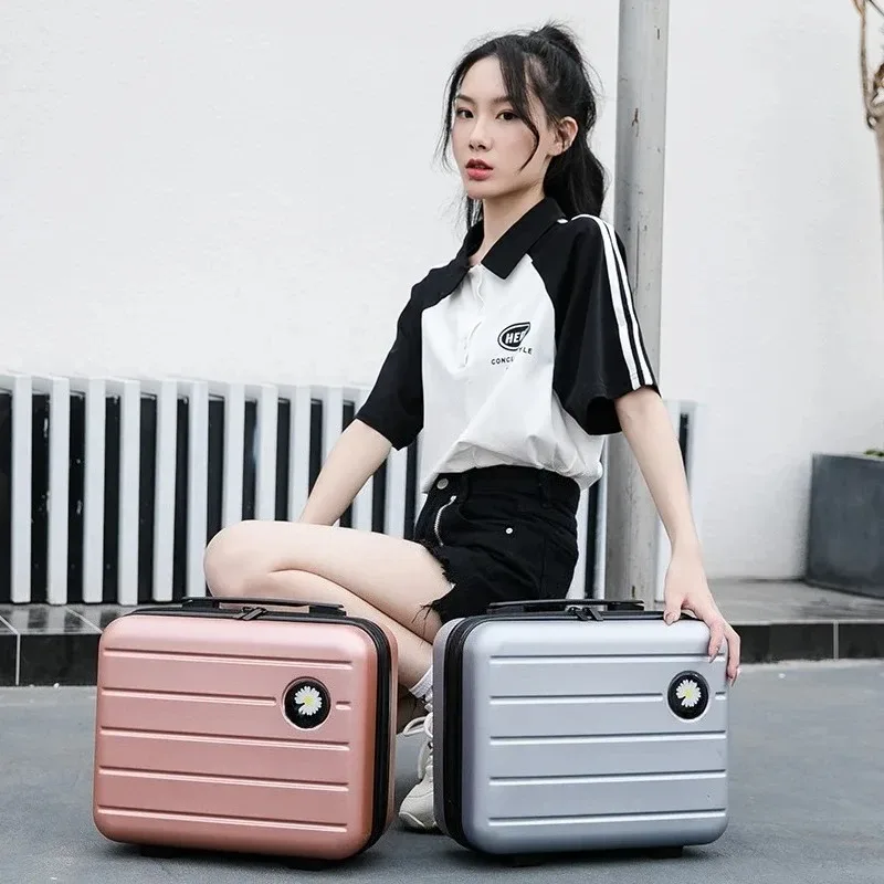 sac de rangement de cosmétiques de 16 pouces, mallette de voyage portable, petite valise de grande capacité
