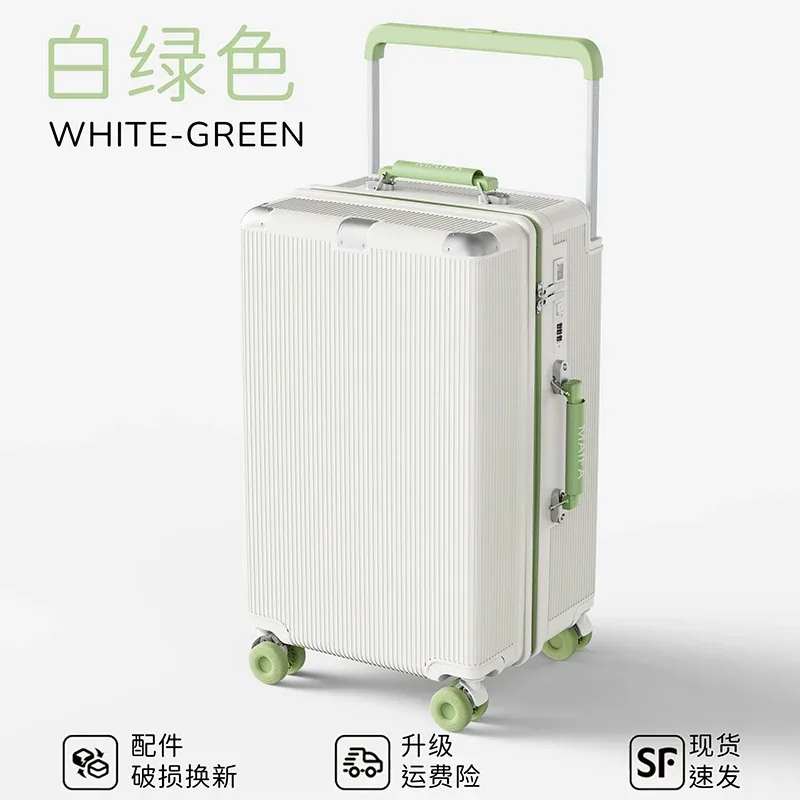 valise à roulettes larges 20 pouces avec serrure à combinaison, roues silencieuses en tpe, grande valise de voyage 24/28 pouces pour le transport en cabine ou en soute