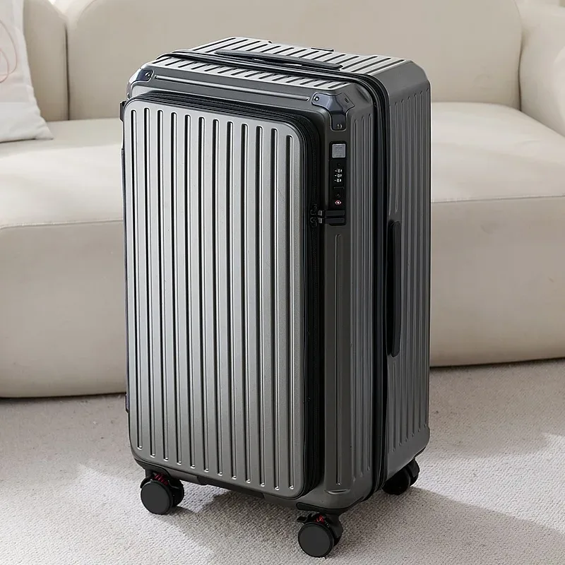 valise extensible multifonctionnelle de 20 pouces avec compartiment à ouverture frontale compatible avec la carte d'embarquement pour hommes et femmes