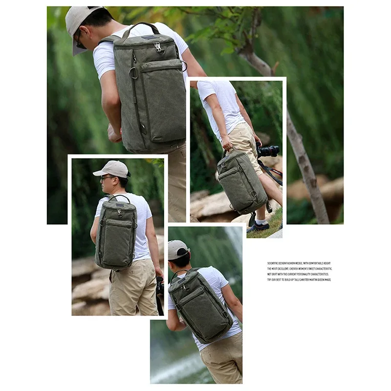 sac à dos en toile multifonctionnel pour hommes, sac à main de voyage, cartable de grande capacité, camping en plein air, sac à bandoulière initié portable