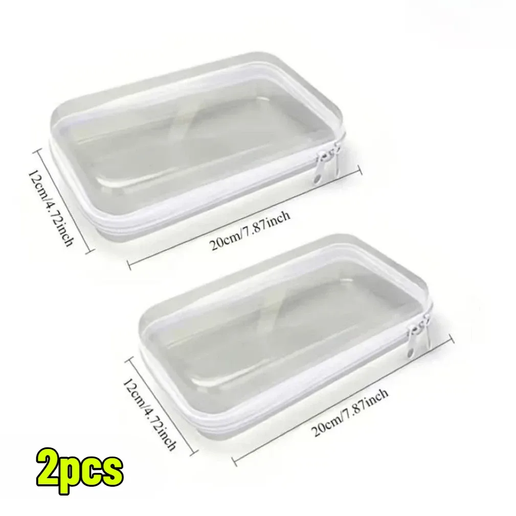 sac à cosmétiques rigide transparent en pet, pochette de rangement pour maquillage avec fermeture éclair étanche pour voyage, rangement de produits de toilette et de papeterie, 1 à 3 pièces
