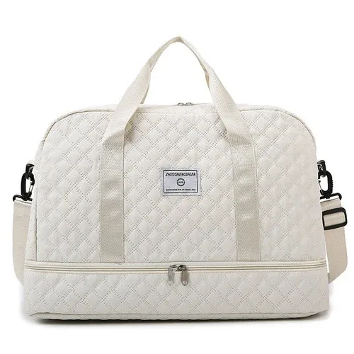 sac de voyage léger à motif losanges, sac de sport et de fitness de grande capacité, sac de week-end portable pour la nuit.