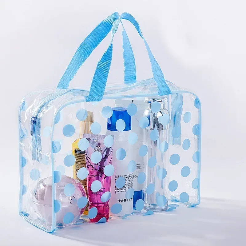 Sac à cosmétiques mode Dot femmes voyage Transparent PVC imperméable Neceser sacs de maquillage pochette de maquillage lavage trousse de toilette fourre-tout étui