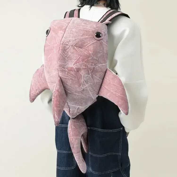 sac à dos en forme de requin baleine, sac de voyage durable de grande capacité pour femmes et hommes, mignon sac à dos de dessin animé de rue en plein air, cartable d'étudiant