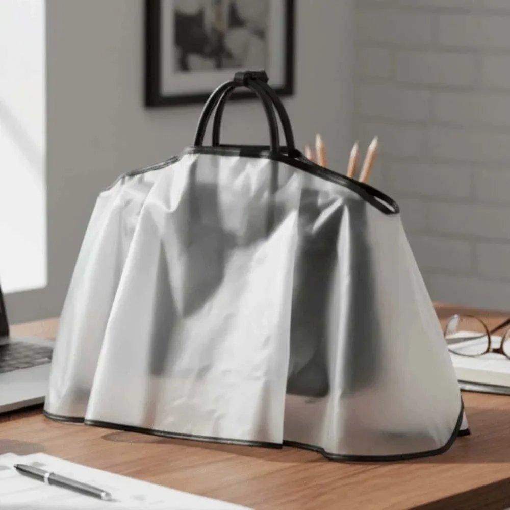 housse de sac universelle transparente givrée mate, imperméable, épaisse et pliable, pour la protection quotidienne des sacs à main et des sacs fourre-tout lors de la marche.