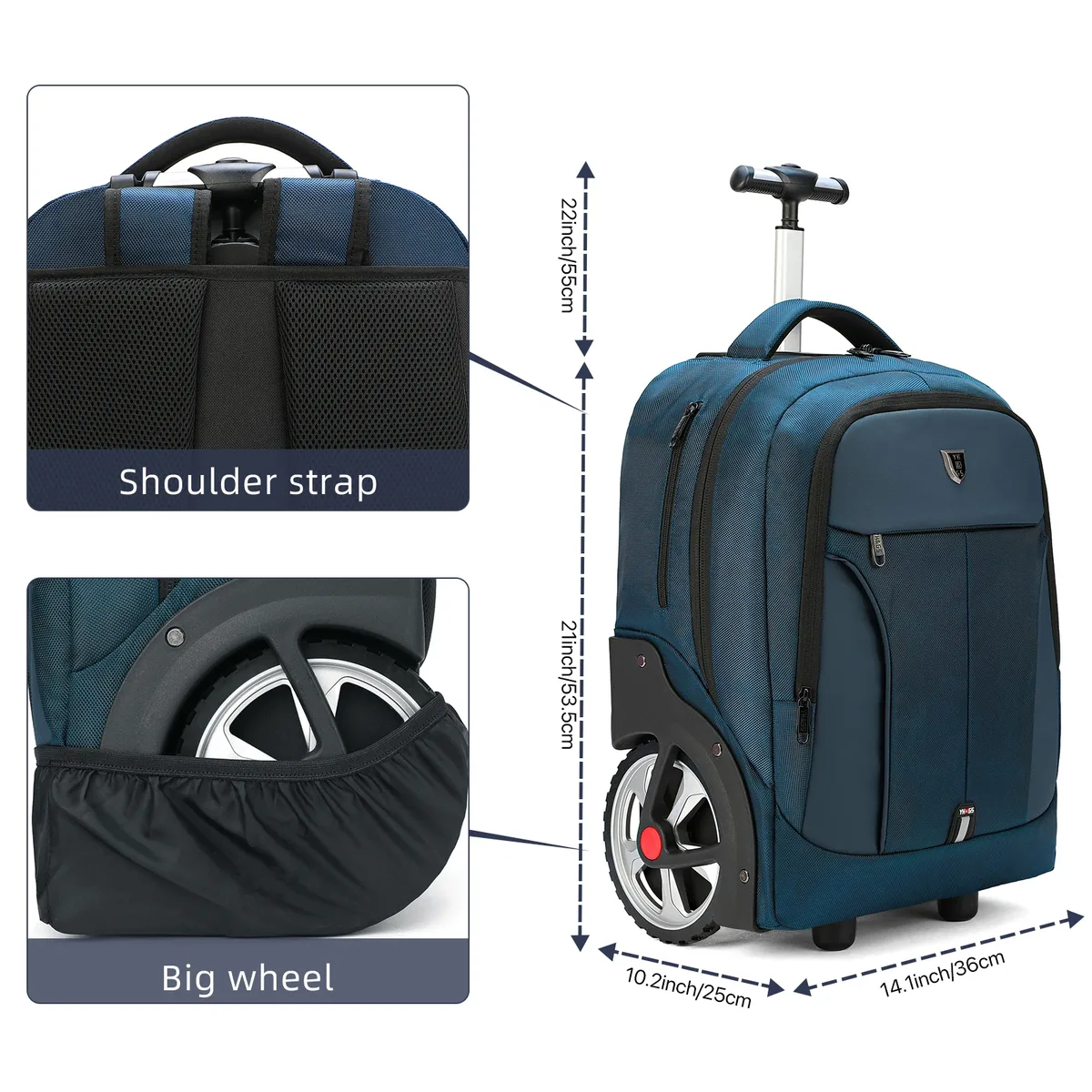 sac à dos à roulettes multifonctionnel pour ordinateur portable, valise de voyage, sac de transport pour affaires