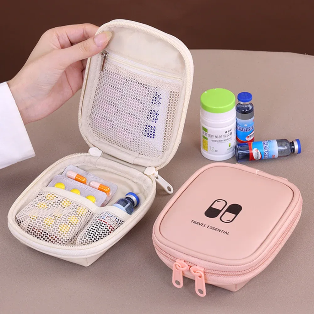 sac à médicaments portable d'extérieur pour hommes et femmes, petite ligne de données de voyage, fournitures médicales, pochette de rangement d'outils, mini fourre-tout, sac à capsules