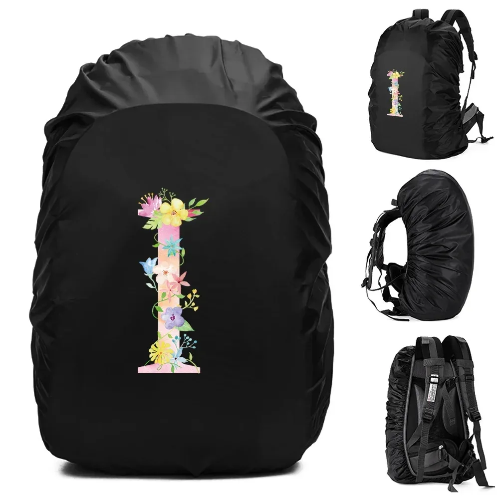 sac à dos étanche unisexe, housse de pluie, sac de camping en plein air, randonnée, escalade, sports, housse de pluie anti-poussière, imprimé lettre rose, 30l, 40l, 70l