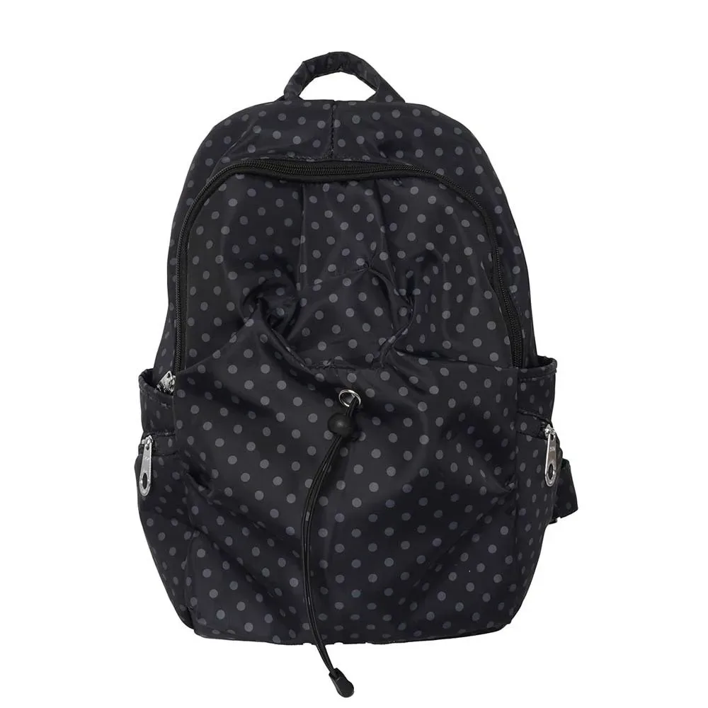 sac à dos en nylon anti-éclaboussures à pois, spacieux, léger, pour étudiants, sac d'école multi-poches, sac de voyage lavable