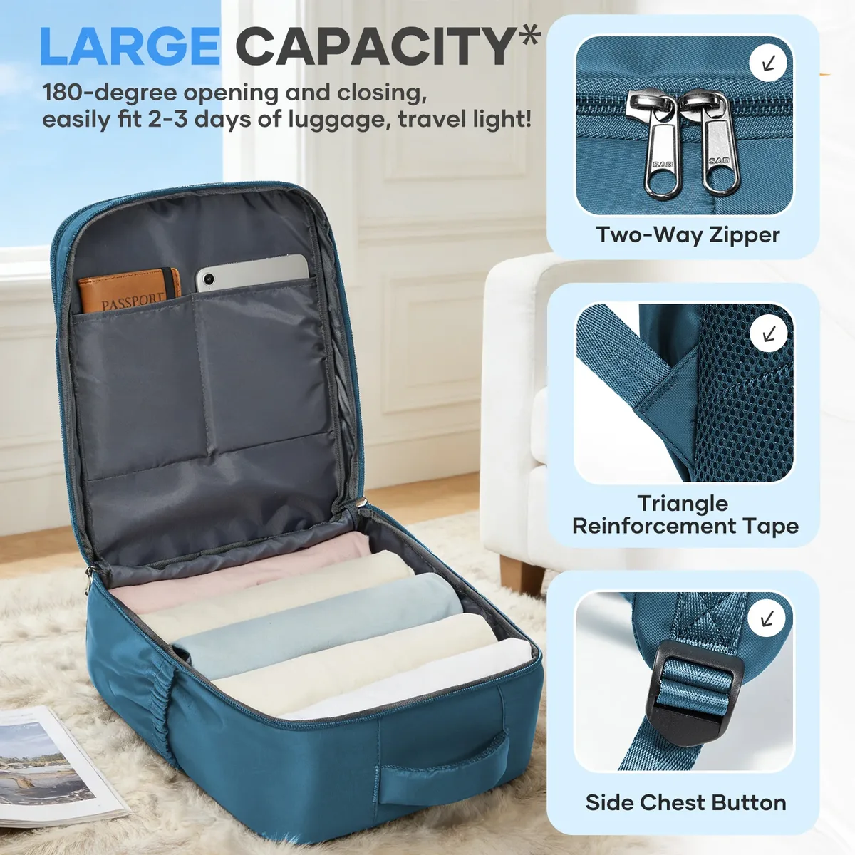 wizzair ryanair 40x30x20 sac de cabine bagages à main sac à dos hommes femmes 15.6 pouces sacs pour ordinateur portable, sac de rangement pour vêtements, sac à dos d'école
