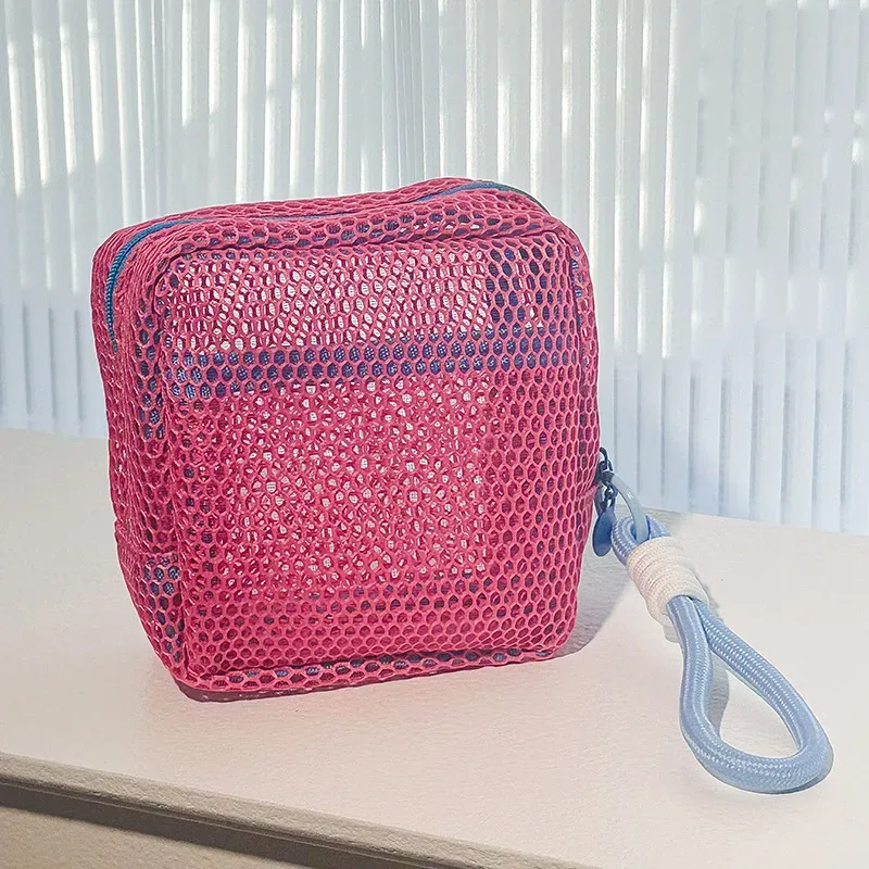 sac de rangement dopamine à la mode, voyage d'affaires, sac de maquillage portable en maille de grande capacité, rouge à lèvres, écouteurs, porte-monnaie
