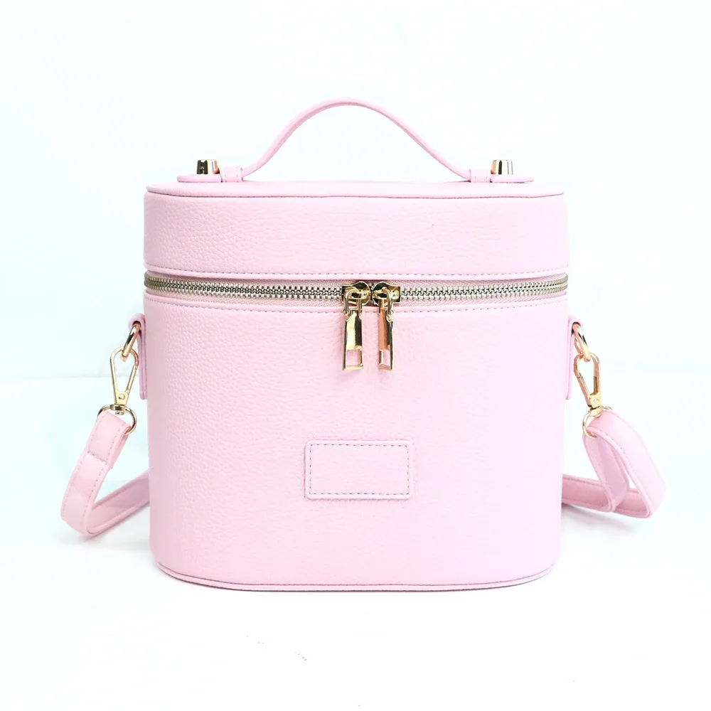 sac cosmétique en cuir personnalisable avec bandoulière - grande capacité, étanche, portable, avec compartiment amovible