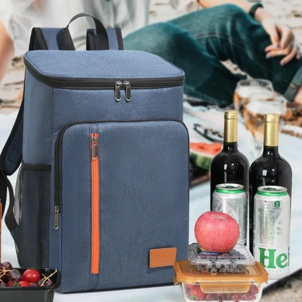 sac à dos isotherme double épaule, épais, portable, sac à lunch thermique, sac isotherme oxford tendance grande capacité