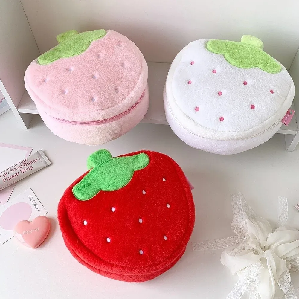 nouvelle trousse de maquillage à motif fraise, grande capacité, trousse de toilette, sac de voyage