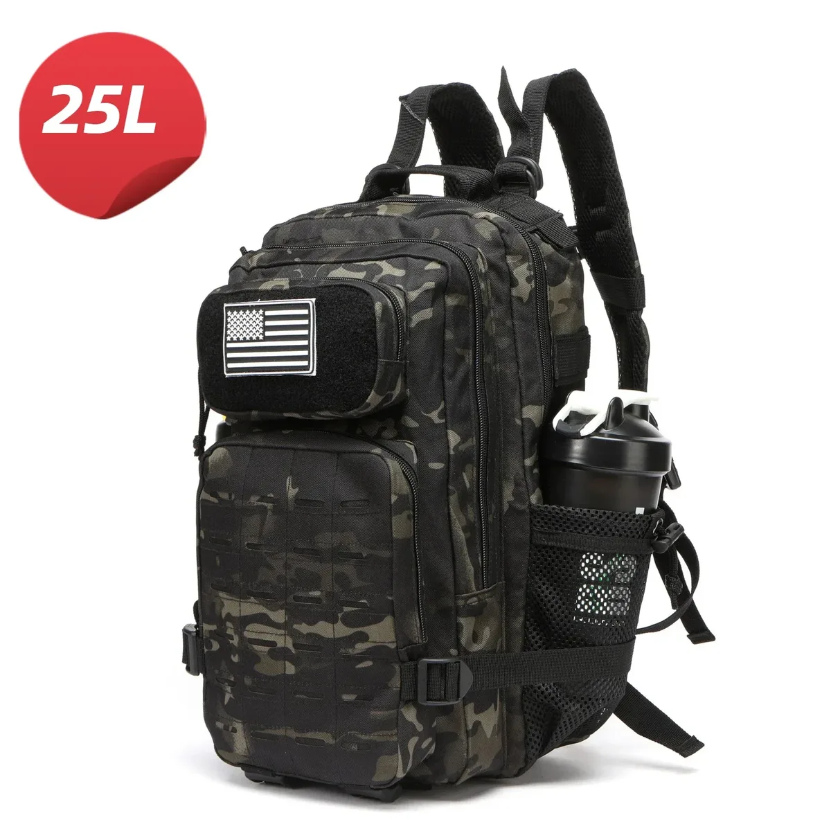 25l/50l étanche avec 2 porte-bouteilles sac à dos salle de sport voyage en plein air randonnée pêche trekking sacs à dos 13 pouces pochette d'ordinateur