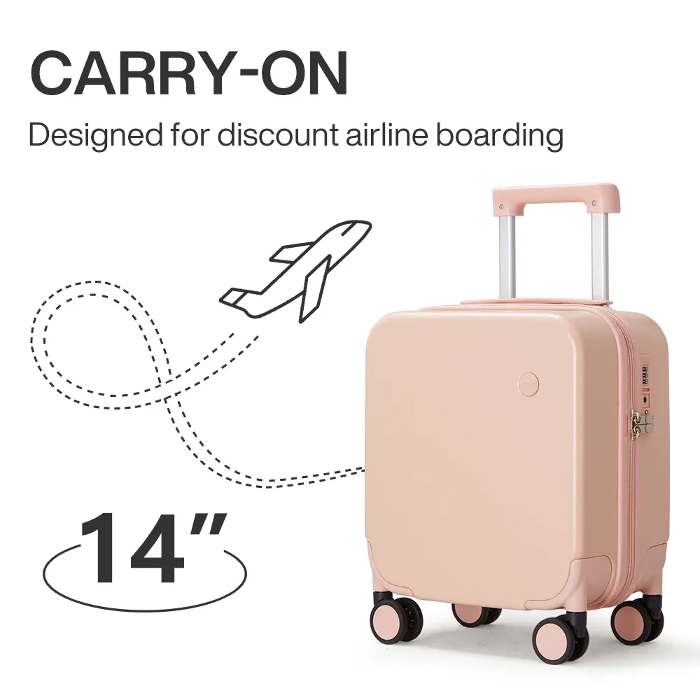 mixi 14 pouces sous le siège bagage à main léger mini valise pc petits enfants sac tsa serrure voyage costume étui spinner roues
