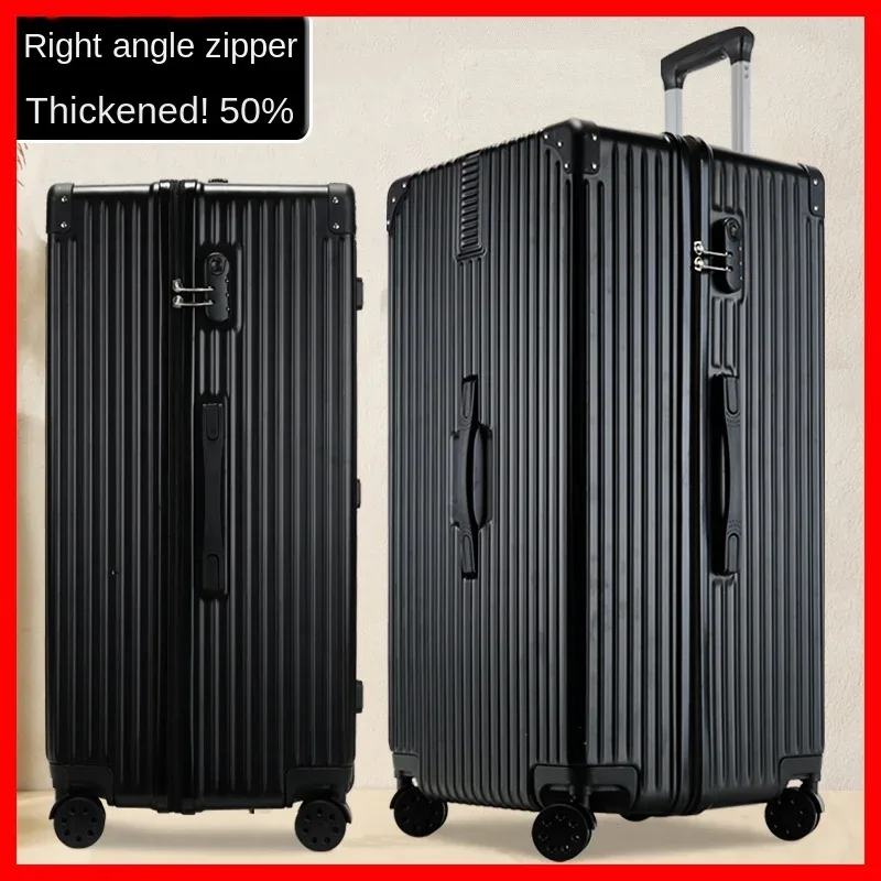 valise de voyage épaisse pour bagages unisexe extra large de 60/100 pouces, avec serrure tsa de grande capacité, boîtier de chariot, cadre en aluminium à fermeture éclair