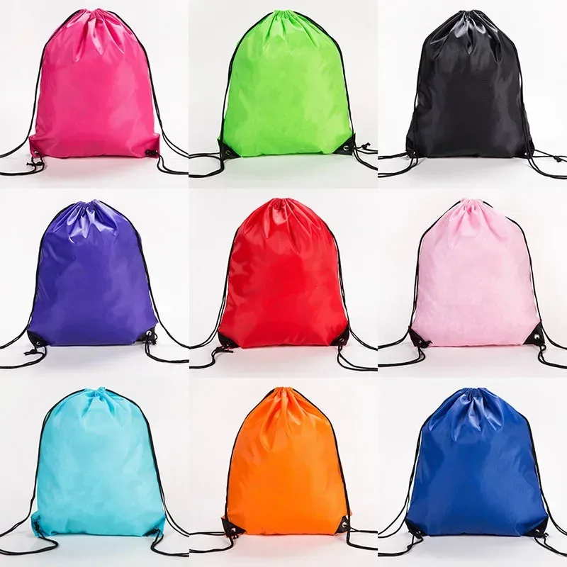 nouveau polyester imperméable sport cordon sac à dos sac décontracté hommes femmes plage natation portable cordon chaussures vêtements sacs