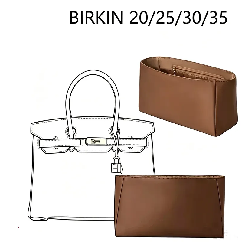 sac organisateur intérieur en nylon pour sacs à main hermes h-birkin 25 30 35, sac de voyage portable, sacs de
