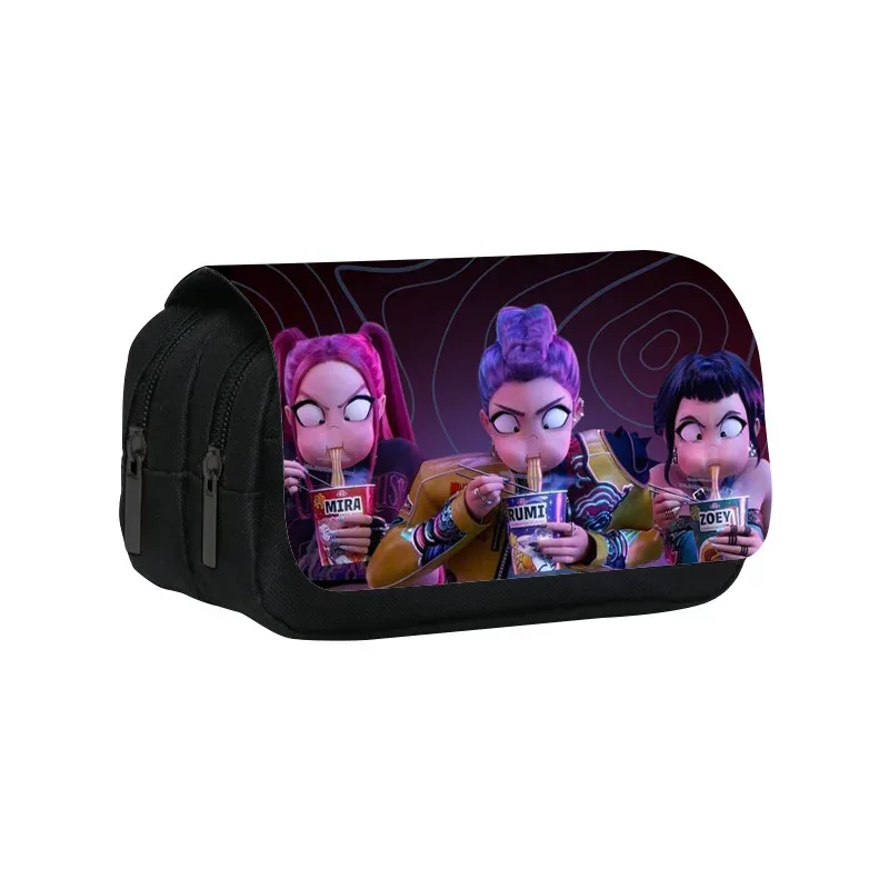 étui à crayons multi-compartiments pour enfants, motif dessin animé kpop demon hunters, léger, trousse à crayons pour enfants, boîte à crayons pour enfants