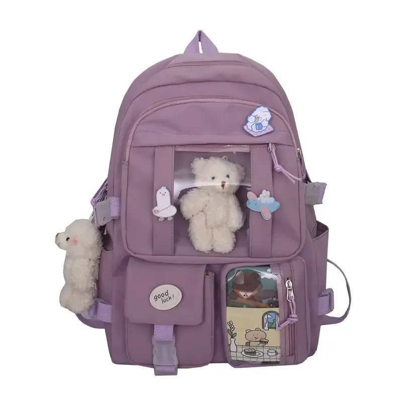 sacs à dos multi-poches pour adolescentes, pour l'école, grande capacité, kawaii