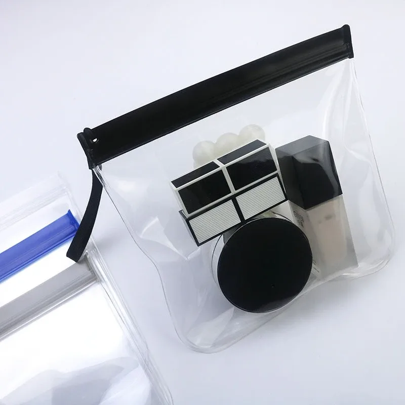 trousse de toilette de voyage transparente eva, 2 pièces, organisateur de cosmétiques scellé étanche, pochette de lavage portable pour le rangement et le nettoyage
