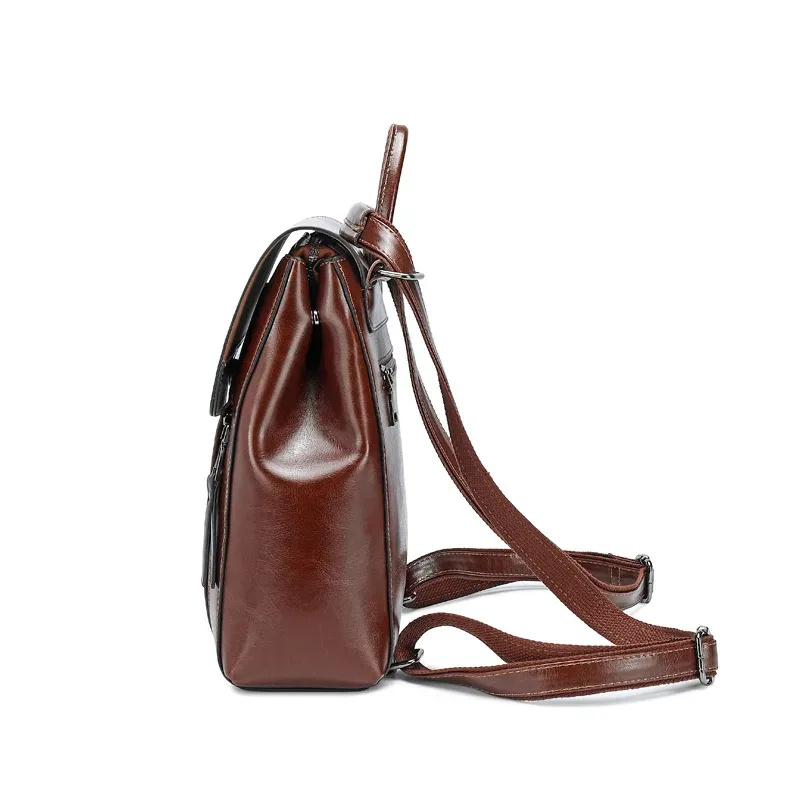 femmes sac à dos bandoulière sac à bandoulière en cuir véritable filles école femme peau naturelle livre ordinateur portable sac à dos sacs de messager