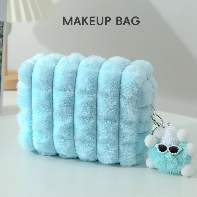 grande trousse à crayons en peluche, trousse à maquillage créative, sac court en peluche pour filles, fournitures scolaires, boîte à papeterie, trousse à cosmétiques