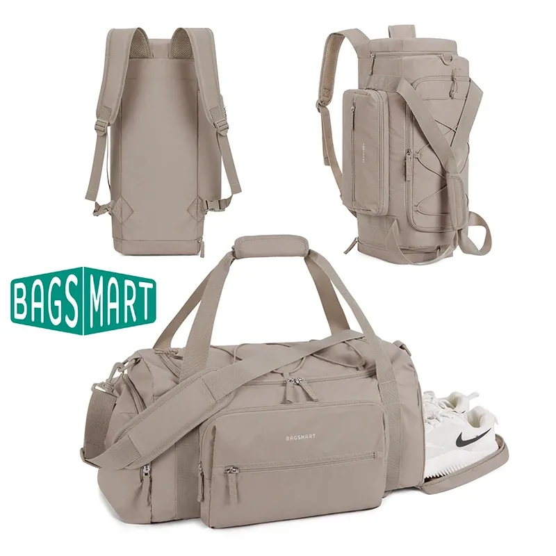 BAGSMART Sac de sport 4 en 1 pour femme et homme Sac de sport léger TSA avec compartiment à chaussures et poche humide 30 L pour week-end