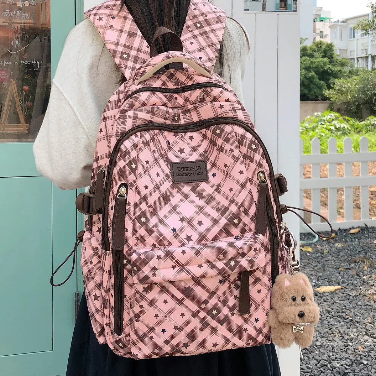 Sac à dos scolaire grande capacité style coréen pour jeunes filles du collège, sac à dos de navetteur, sac à dos de campus en nylon pour jeunes, capacité 20-35L