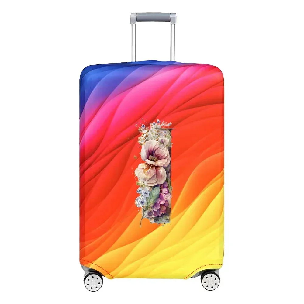 housse de protection extensible pour valise, série florale et lettres, pour valises de 18 à 32 pouces, organisateur de voyage