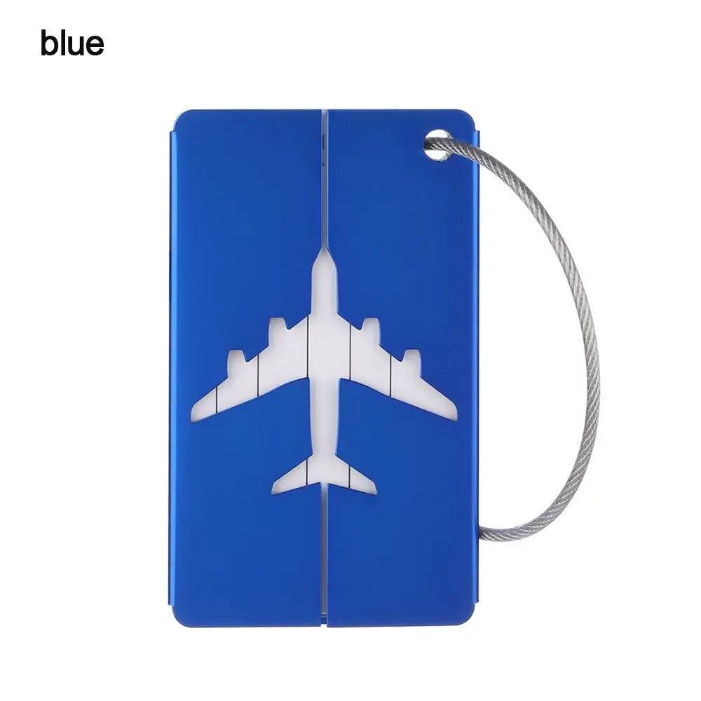 étiquettes de bagage de voyage en aluminium réutilisables étiquettes de valise boucle en acier inoxydable nom carte d'identité avec cordes étiquette de sac pour valise bagages