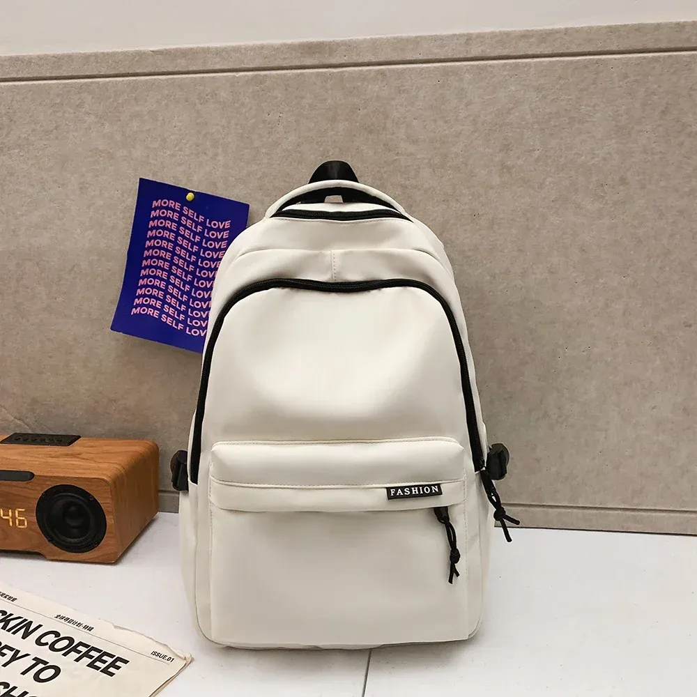 sac à dos d'étudiant de grande capacité, couleur unie, simple, noir, pour collégiens et lycéens, sac à dos de voyage